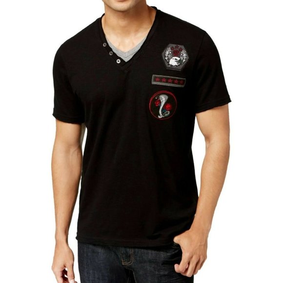 I-N-C Mens Black Layered Graphic T-Shirt Size 2XL - Picture 1 of 7